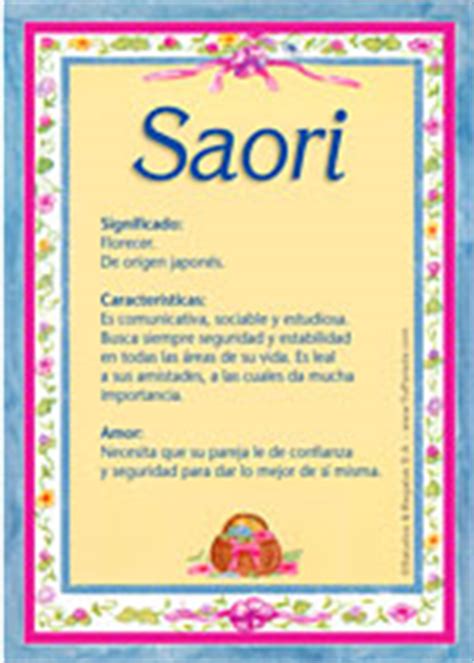 saori significado|Nombre Saori: Significado y origen del nombre Saori ️